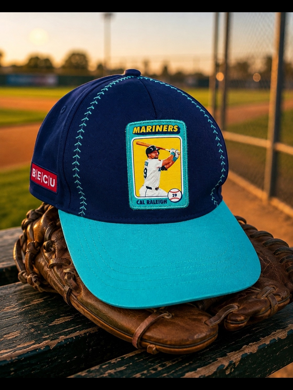 Seattle Mariners Kids Club Cal Raleigh Snapback Hat Youth Baseball Cap SGA
